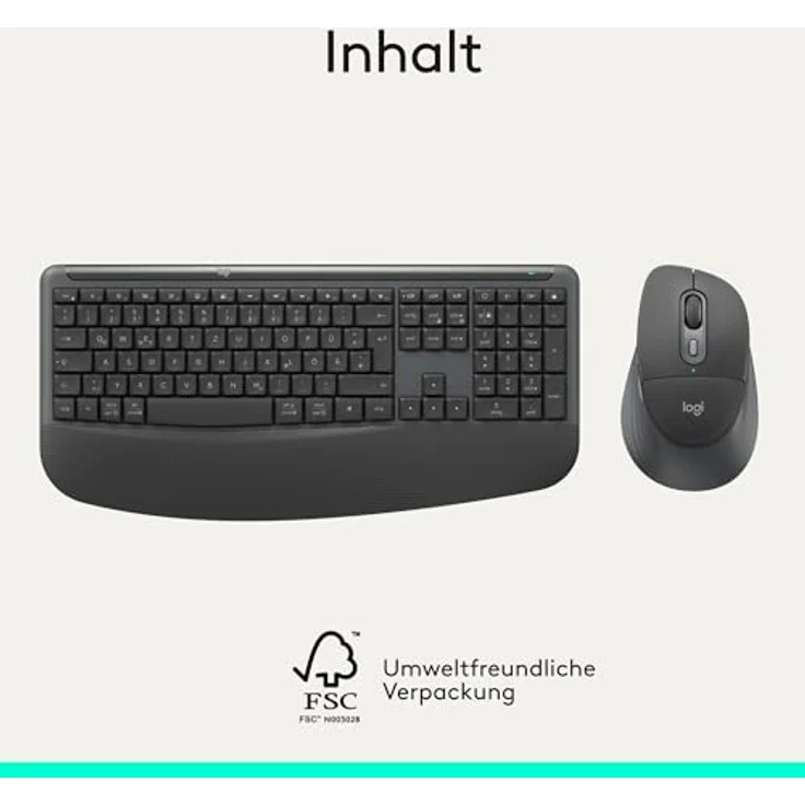 LOGITECH Signature Comfort Plus MK880, kabelloses Maus- und Tastaturset mit ergonomischer Handballenauflage, SmartWheel und bis zu 36 Monate Akkulaufzeit, Graphite – Bild 16