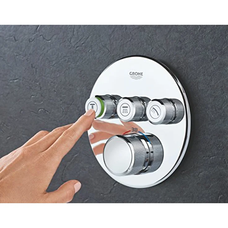 GROHE Grohtherm SmartControl - Thermostat mit 3 Absperrventilen (Fertigmontageset, langlebige Oberfläche, Sicherheitssperre bei 38°C), chrom, 29121000 – Bild 4