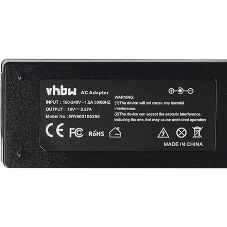 vhbw Netzteil kompatibel mit Medion Akoya MD99380, AC/DC Adapter mit 19 V / 2.37 A, schwarz, 200 cm Kabel – Bild 5