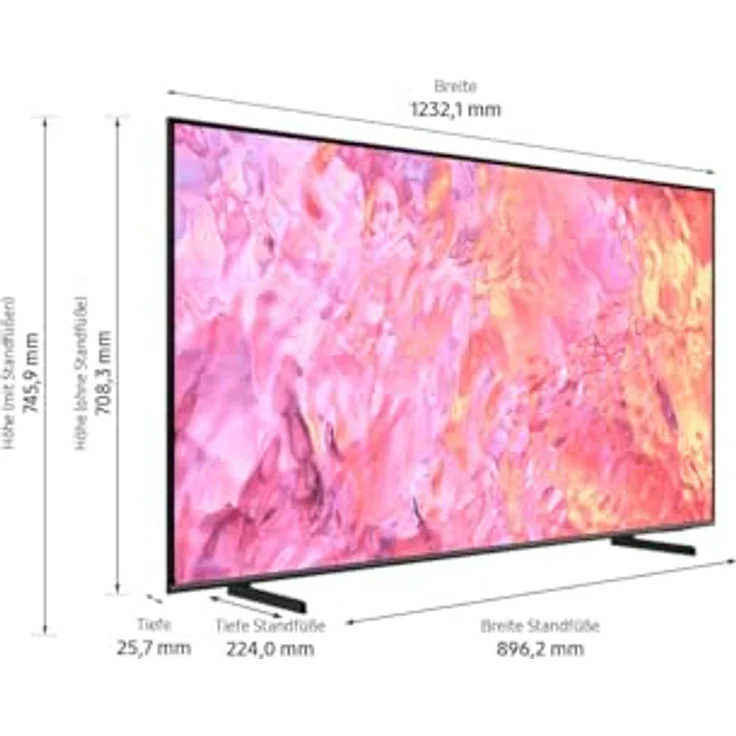 Samsung QLED 4K Q64C Fernseher 55 Zoll, UHD, TV mit Quantum-Dot-Technologie, Quantum HDR, AirSlim Design, Smart TV, GQ55Q64CAUXZG, Deutsches Modell [2023] – Bild 4