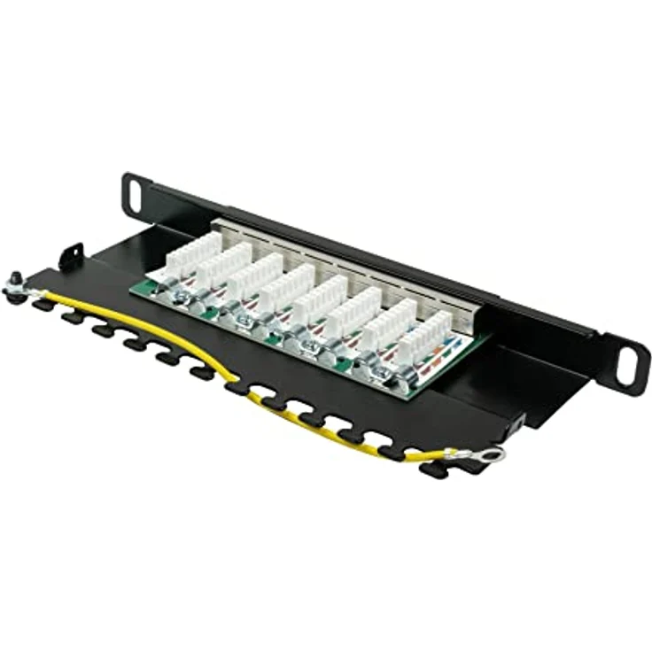 Good Connections 10" Patchpanel Cat. 6, 8-Port, 250 MHz, geschirmt, werkzeugloses Öffnen, Tiefschwarz (RAL9005) – Bild 2