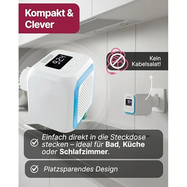 Schwaiger Steckdosenradio RAFM0100 mit Bluetooth, LED-Display und Nachtlicht – Bild 3
