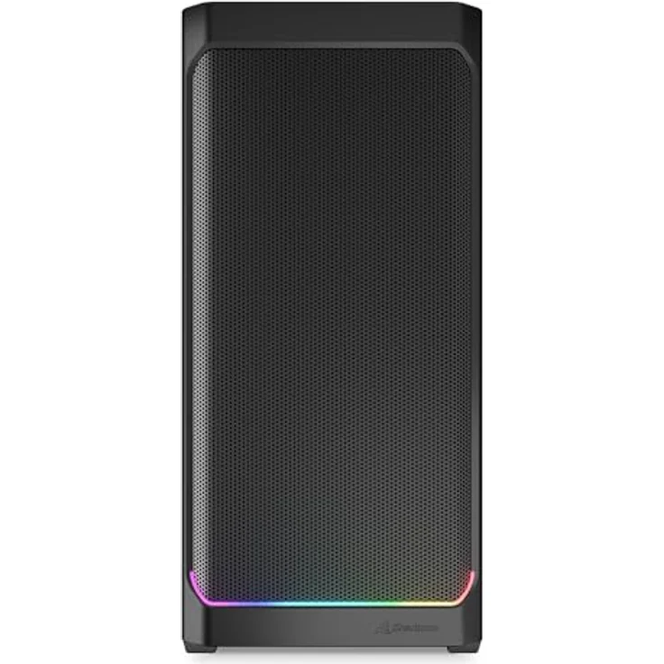 Sharkoon AK4W RGB Strip Black, ATX PC-Gehäuse mit vollem RGB-Beleuchtungssystem, starker Airflow und Dual-Radiator-Unterstützung – Bild 2