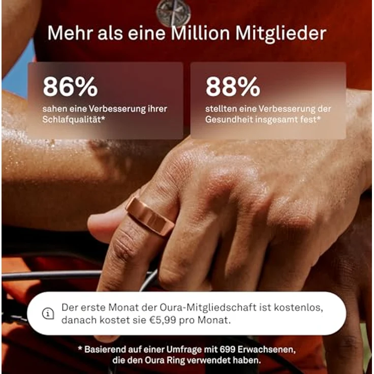 OURA Ring 4, Smart Fitness-Tracker mit Smart Sensing, Größe 9, Rose Gold, bis zu 8 Tage Akkulaufzeit – Bild 7