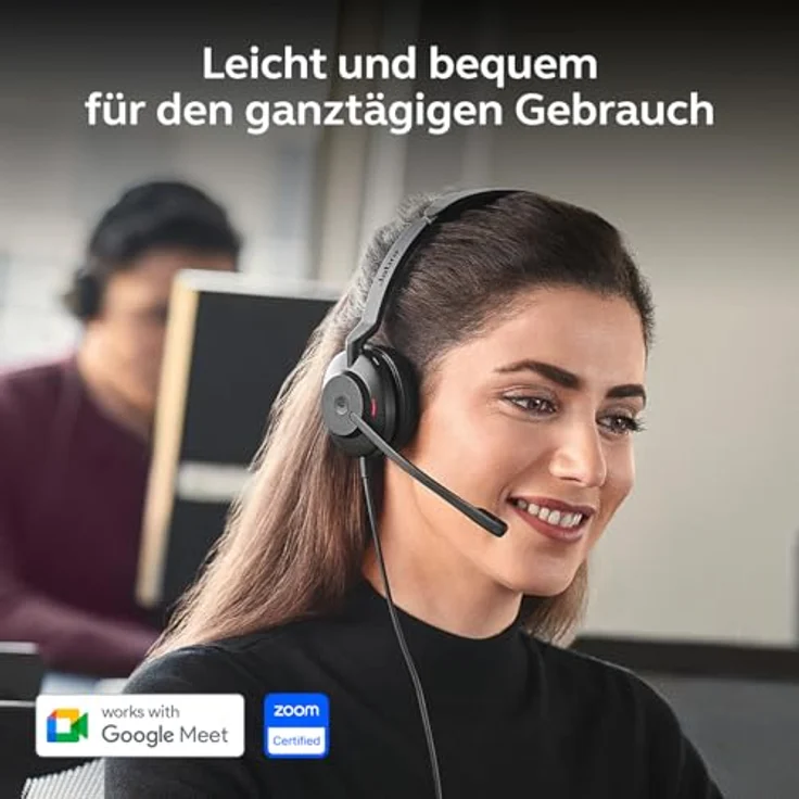 Jabra Evolve2 30 SE, Telefon On Ear Headset, kabelgebundenes Mono mit Rauschunterdrückung und Edelstahl-Bügel, Schwarz – Bild 3