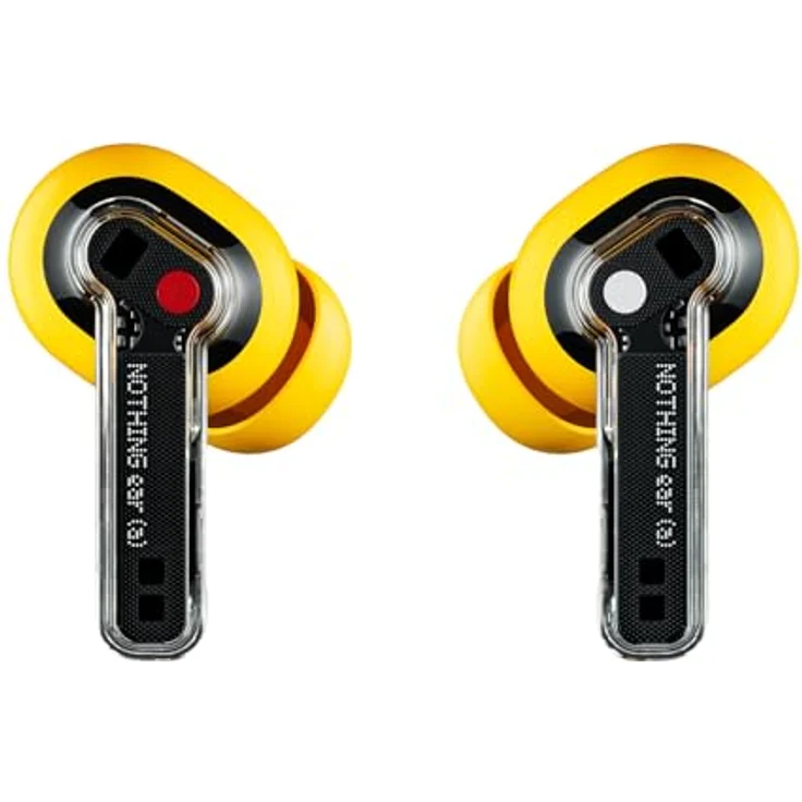 Nothing Ear (a) kopfhörer kabellos Bluetooth mit ChatGPT-Integration, ANC, Bass-Enhance-Algorithmus und bis zu 42,5 Stunden Wiedergabezeit - Gelb/Schwarz – Bild 6
