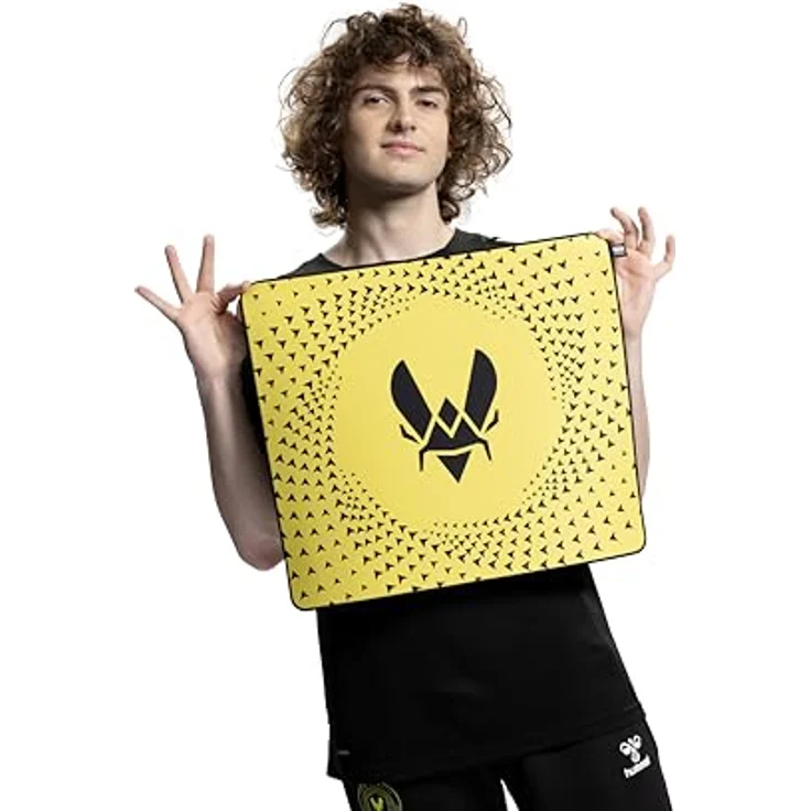 CHERRY XTRFY GP5, Gaming-Mauspad aus Stoff, L (460 x 400 x 4 mm), Glattes Speed-Pad, Vernähte Kanten, rutschfest, Waschbar, Vitality Yellow – Bild 4