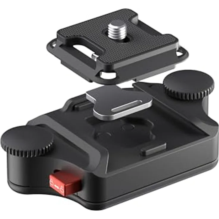 FREEWELL Rucksack-Schnellspannklemme - Universalhalterung für DSLR und spiegellose Kameras, leichter Aluminiumclip mit Dual-Sicherheitsschlössern, bis 15 kg Tragfähigkeit