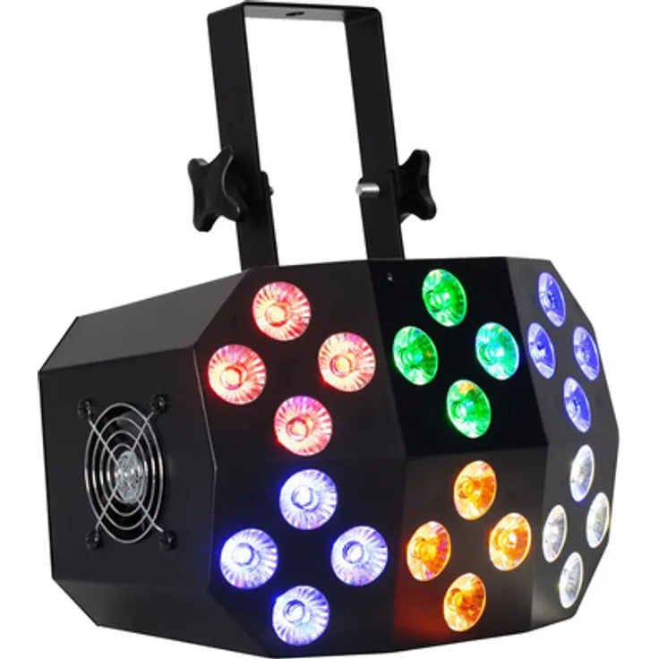 Eliminator Mega Wash 24, Washlight mit 24 x 10-Watt 6-IN-1 Hex LEDs, DMX-fähig, Lüfterkühlung, Abstrahlwinkel 25 Grad
