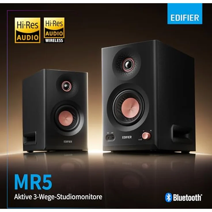 Edifier MR5 Black, Aktiver 3-Wege Studiomonitor mit 110 W RMS, Bluetooth 6.0 und vielseitigen Anschlussmöglichkeiten – Bild 2