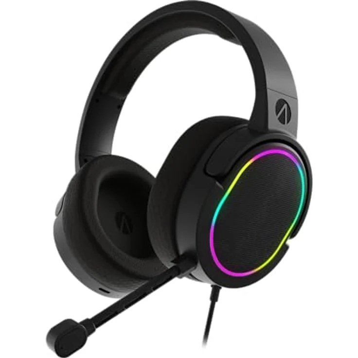 STEALTH Panther Gaming-Headset, Over-ear mit LED Beleuchtung und 40 mm Lautsprechern, Schwarz – Bild 2