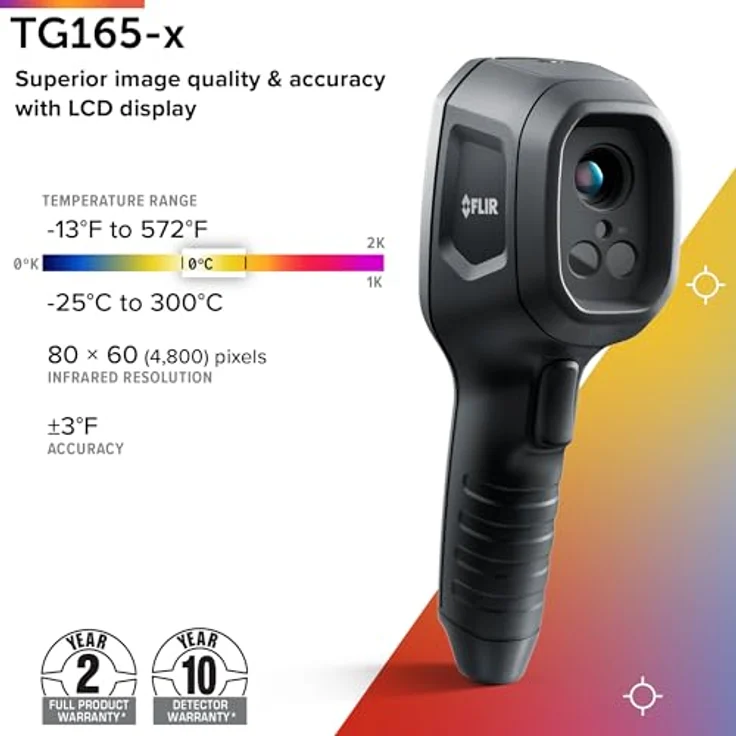 FLIR TG165-X MSX Wärmebildkamera -25 bis +300°C 80 x 60 Pixel 8.7Hz MSX®, Integrierte LED-Lampe, integrierte Digitalkamera – Bild 2
