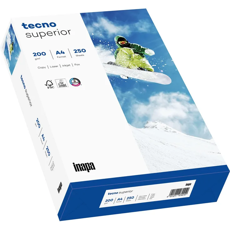 Inapa, Kopierpapier, Superior: 200 g/m², A4, hochweiß, 250 Blatt (A4)