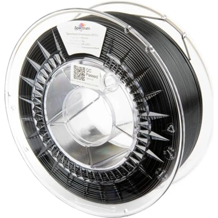 Spectrum Filaments 80473 PET-G Premium Filament, chemisch beständig und schlagfest, 1.75mm, 1000g, transparent-schwarz – Bild 1