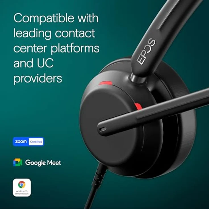 EPOS Impact 760 Büro-Headset: Premium Doppelseitiges, Rauschunterdrückendes USB-C Headset mit Adaptivem Beamforming-Mikrofon, AI, ActiveGard Schutz, Busylight, Lederimitat-Ohrpolster – Bild 4
