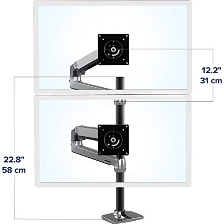 Ergotron 45-549-026 Lx Dual Stacking Arm Tall Pole Bright – Bild 3