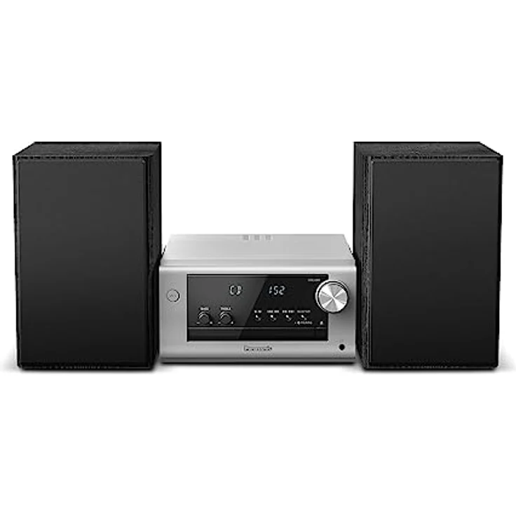 Panasonic MICRO SYSTEM DAB+ SCPM702EGS (Bluetooth, CD Player, 1x 80 W), Stereoanlage, Schwarz, Silber – Bild 1