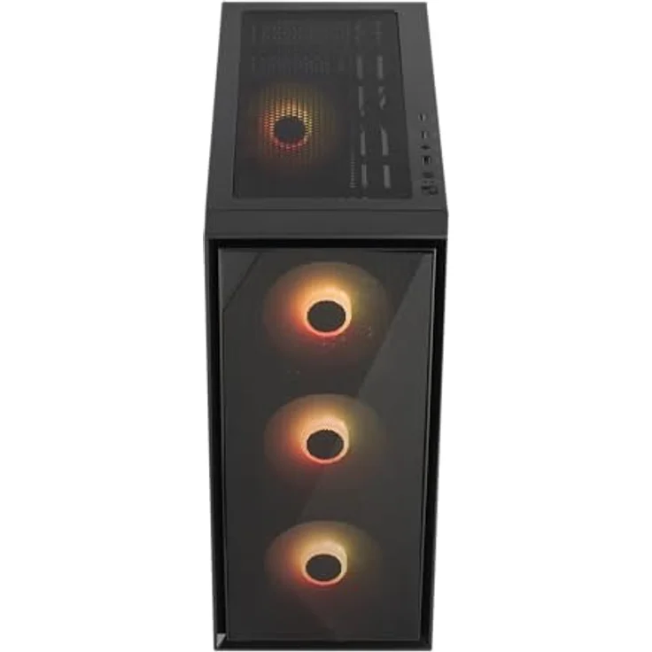 AeroCool Geoflow V2, PC Gehäuse für ATX, Micro-ATX und Mini-ITX, schwarze Farbgebung, optimierte Luftzirkulation – Bild 3