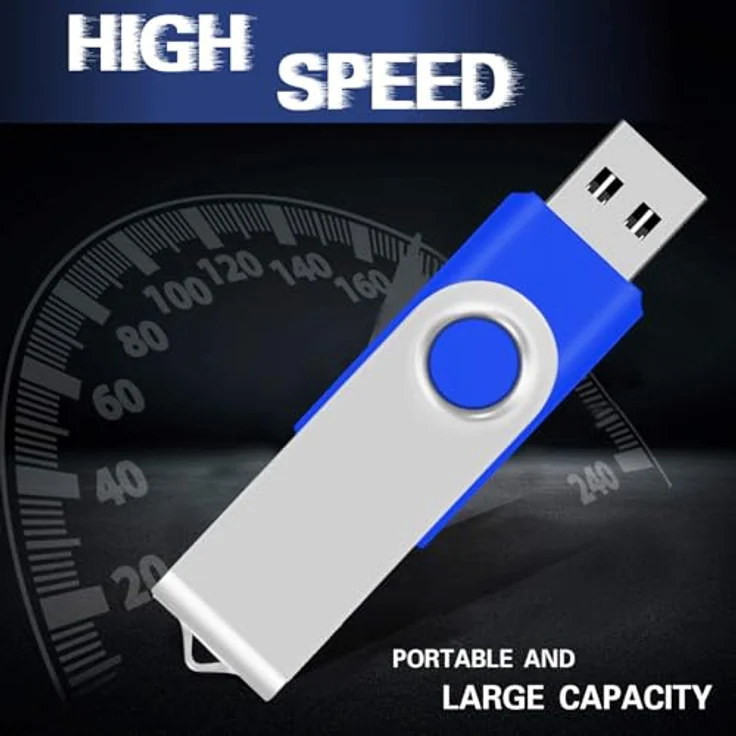 AreTop USB-Sticks 4GB 10 Stück, High Speed USB 2.0 Metall Speicherstick mit 360-Grad-Drehung (Blau) – Bild 3