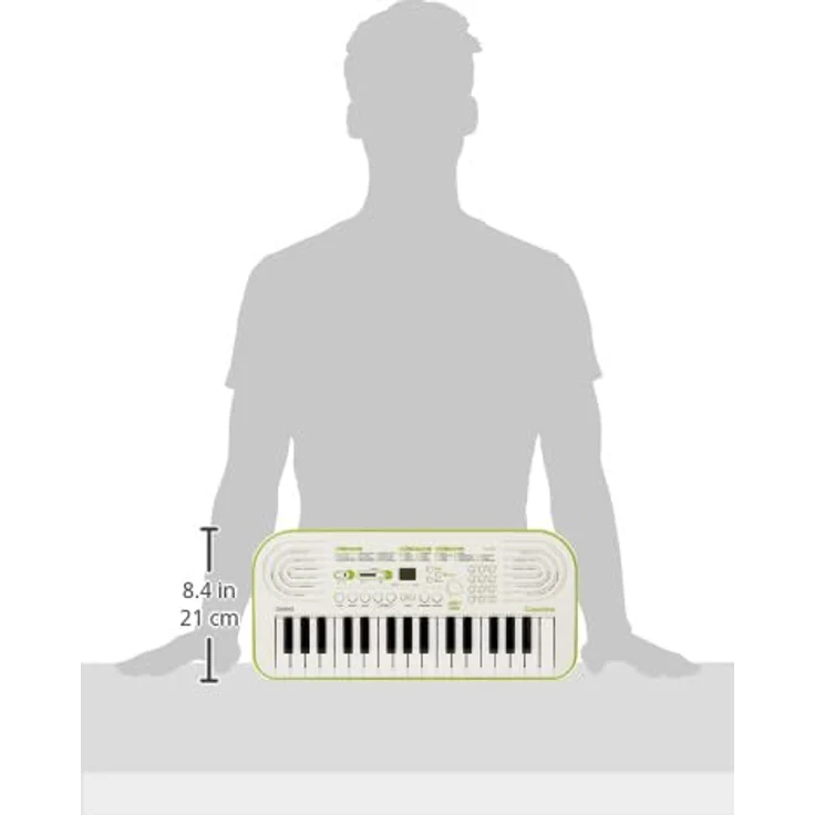 CASIO SA-50 Mini-Keyboard, Midi-Controller mit Hall-Effekt, weiß/limettengrün – Bild 7