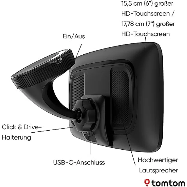 TomTom GO Superior, 7 Zoll HD Navigationsgerät mit TomTom Traffic, Sprachsteuerung und KI-basierten Routenoptimierungen, schwarz – Bild 5