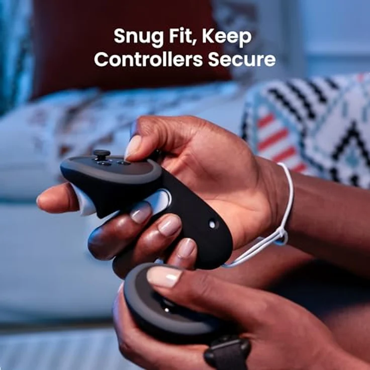 KIWI design G4 Pro Controller Griffe Kompatibel mit Meta Quest 3/3S, Akkreditiert von Meta, Silikonhülle, Anti-Rutsch-Textur, Verstellbarer Riemen – Bild 5