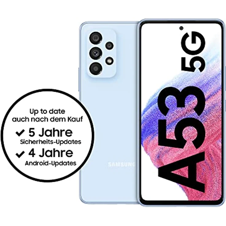 Samsung Galaxy A53 5G Smartphone Dual-SIM Android Handy 6 GB RAM 128 GB Speicher Awesome Blue + 30 Monate Garantie – Bild 2
