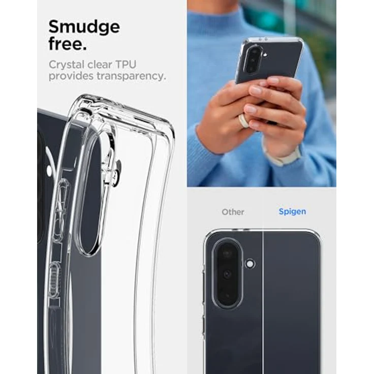 Spigen Liquid Crystal Hülle Kompatibel mit Samsung Galaxy A36 5G -Crystal Clear, Transparentes TPU Material, Schutzrand für Display und Kamera, Air Cushion Technologie. – Bild 5