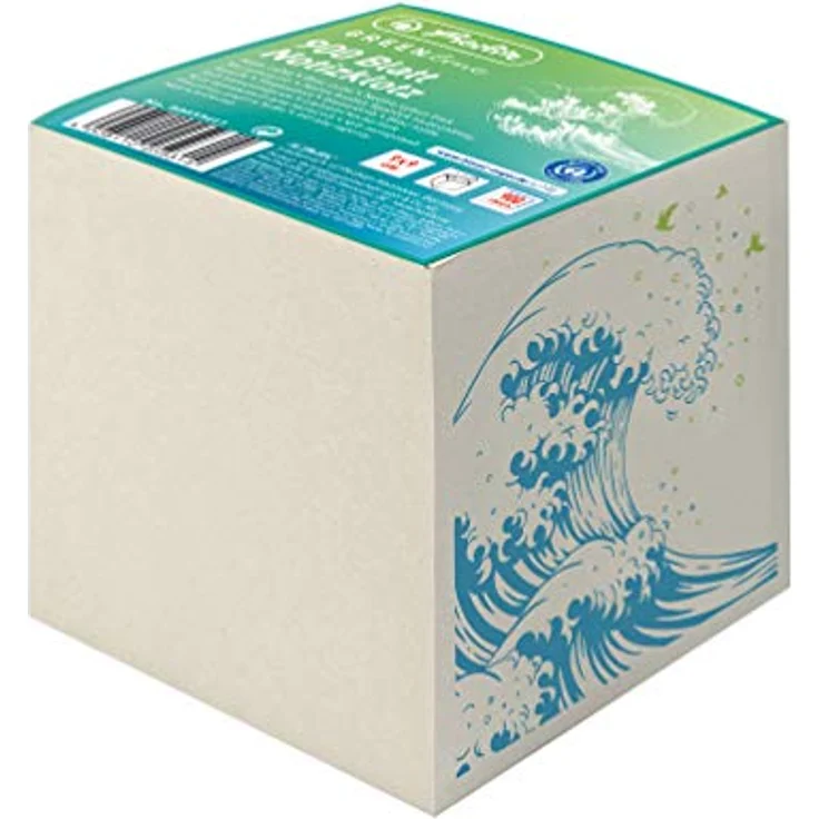 Herlitz Notizblock GREENline Zettelklotz, 90 x 90 mm, grau, 900 Blatt, 80 g/qm Umweltschutzpapier – Bild 1