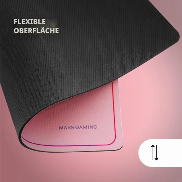 Mars Gaming MMP124, Gaming-Mauspad 360x260mm, rutschfeste Naturkautschuk-Basis, hochpräzise Nanotextil-Oberfläche, Regenbogen-Design, flexibel, Rosa – Bild 5