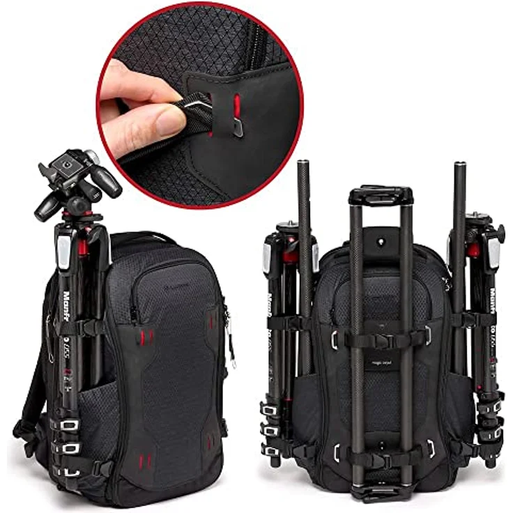 Manfrotto PRO Light Flexloader L, Profi-Rucksack für Kameras, Erweiterbare Tasche für 3-Achsen-Gimbal-Stabilisator, Mehrere Stativbefestigungspunkte, Austauschbare Fächer, Schwarz – Bild 4