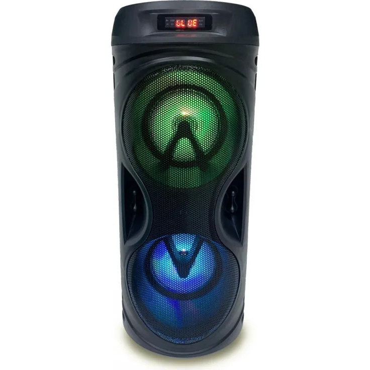 Akai ABTS-530BT, tragbarer Bluetooth-Lautsprecher mit 6 W, 100 - 20000 Hz, FM-Radio und MicroSD-Unterstützung, zylindrisches Design, Schwarz