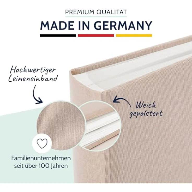goldbuch Fotoalbum Summertime Trend 2, Fotobuch mit 60 weißen Seiten mit Pergamin Trennblätter, Erinnerungsalbum mit Leinen Einband, Foto Album zum Einkleben, 24605, Beige, 25 x 25 x 4 cm - Preisvergleich – Bild 3