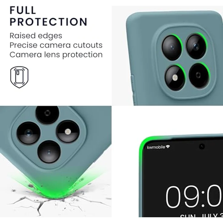 kwmobile Handyhülle für Xiaomi Redmi Note 15 4G / Redmi Note 15 5G / Poco M8 5G, weiche Silikon Schutzhülle in Antique Stone, flexibel und rutschfest, präzise Kameraausschnitte – Bild 3