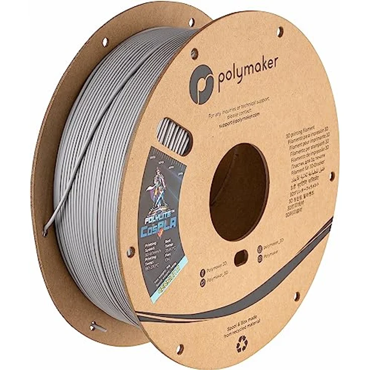Polymaker PolyLite™ CosPLA, 1.75mm 3D-Druckmaterial, 1kg, Version A mit hervorragenden Schleif Eigenschaften für Cosplay – Bild 1