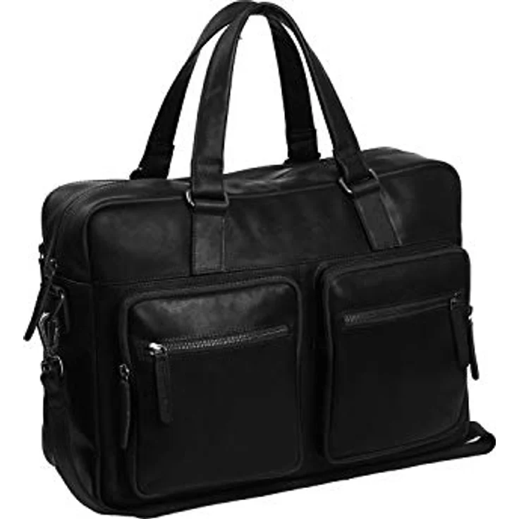 The Chesterfield Brand Wax Pull Up Aktentasche, 100% Leder mit Laptopfach für Geräte bis 43 cm, schwarz – Bild 1