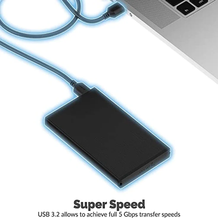 Sabrent Festplatten - Zubehör Gehäuse Ultra Slim USB 3.0 zu 2,5 Zoll [=6.35cm] SATA Externe Aluminium Festplattengehäuse [Schwarz] (EC-UK30) – Bild 5