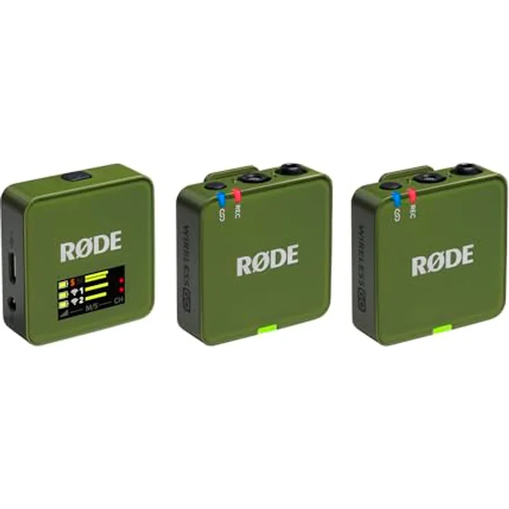 RØDE Wireless GO (Gen 3), kompaktes kabelloses Mikrofon mit 32-Bit Float Aufnahme, automatischer Pegelregelung und universeller Kompatibilität für Telefone, Kameras und Computer, Moosgrün