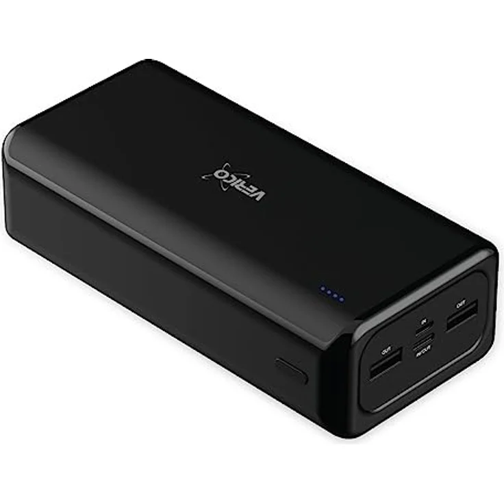 VERICO Power Bank Power Pro PD 30000 mAh Power Delivery, LiPo Lithium Polymer, externer Akku, externes Ladegerät, Output: 2 x USB-A und 1 x USB-C, Input: 1 x Micro-USB und 1 x USB-C, schwarz – Bild 2