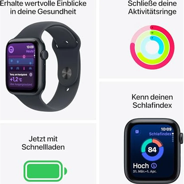 Apple Watch SE 3 GPS, 40 mm, Aluminiumgehäuse Polarstern, Sportarmband Polarstern - S/M – Bild 2