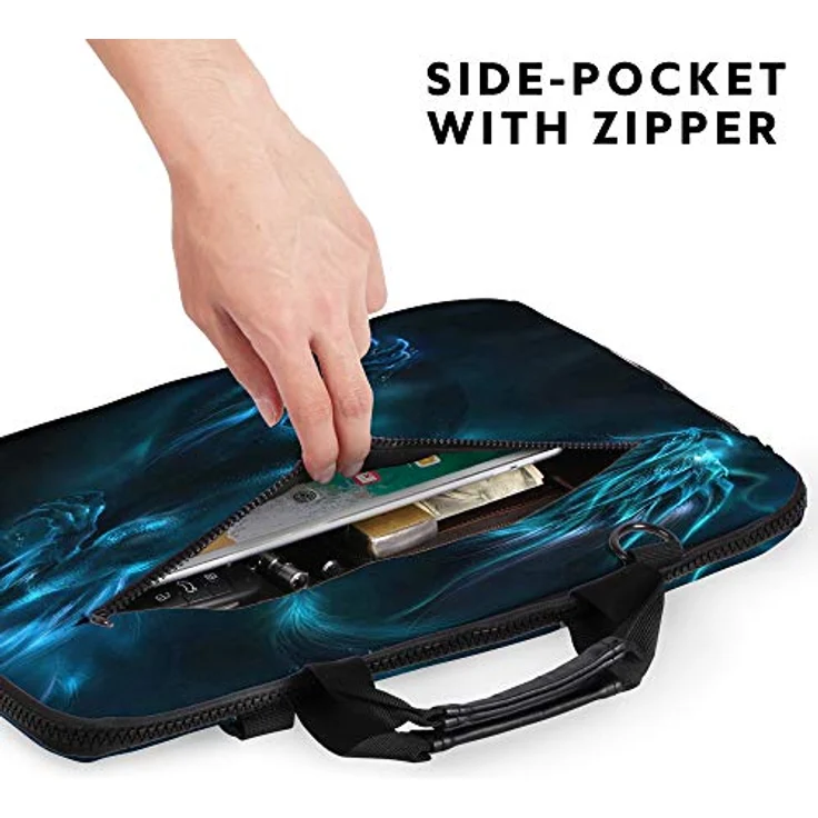 Sidorenko Laptoptasche 15/15,6 Zoll - Moderne Notebooktasche aus Canvas - Hochwertige Laptop Tasche - Schmutz- & Wasserabweisende Laptop Bag mit Zubehörfach – Bild 2