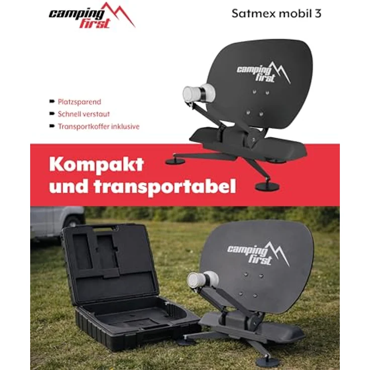 Camping First Satmex mobil 3 grau, vollautomatische portable Satellitenantenne mit schneller Montage und zuverlässigem TV-Empfang für mobile Nutzung – Bild 6