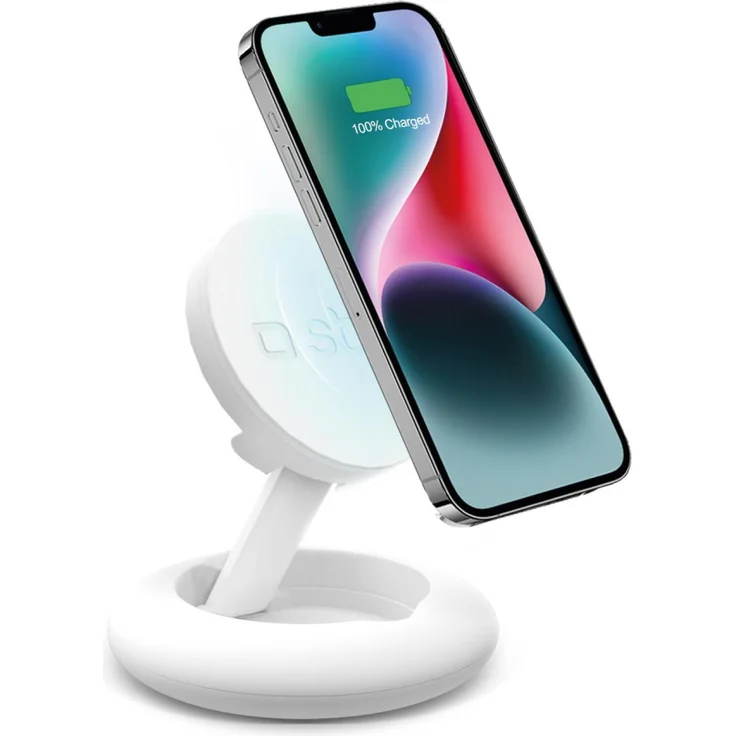SBS Wireless Charger Stand 10W MagSafe, kabelloses Ladegerät mit Automatic Detection System, weiß – Bild 1
