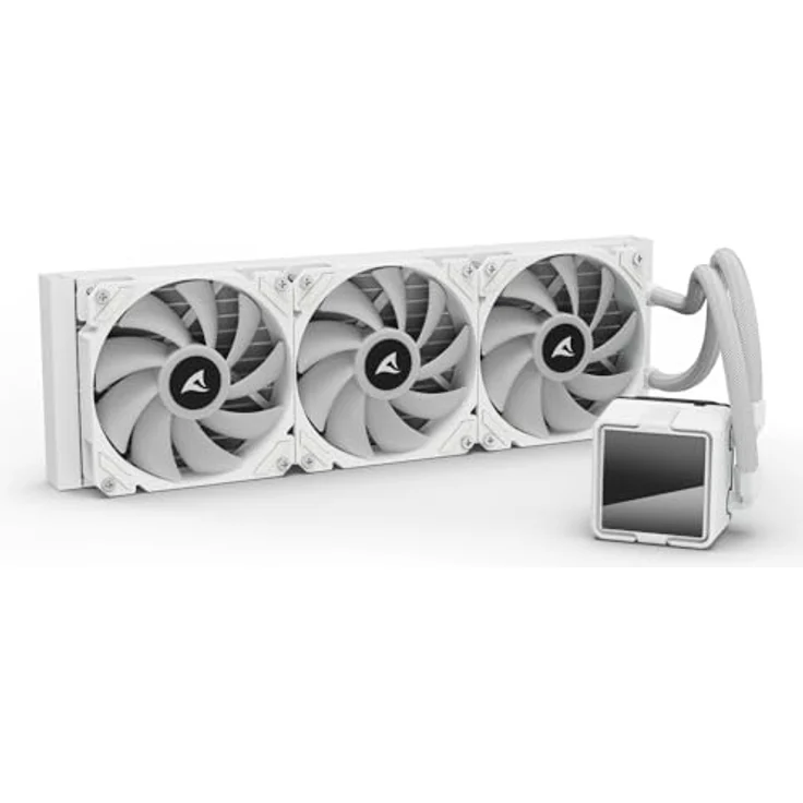 Sharkoon S60 ARGB AIO Weiß, 360-mm Wasserkühlung mit 3x 120-mm ARGB-PWM-Lüftern, kompatibel mit LGA 1700/1851 und AM4/AM5 – Bild 3