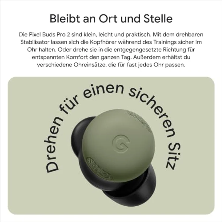 Google Pixel Buds Pro 2, In-Ear Kopfhörer mit Active Noise Cancelling, dunkelgrün – Bild 6