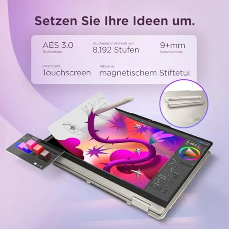 LENOVO Yoga 7 2-in-1 14AGP11 Copilot+ PC, 14 Zoll WUXGA Touchscreen, AMD Ryzen™ AI 5 435, 16 GB RAM, 512 GB SSD, Windows 11 Home, Muschelfarbe – Bild 7