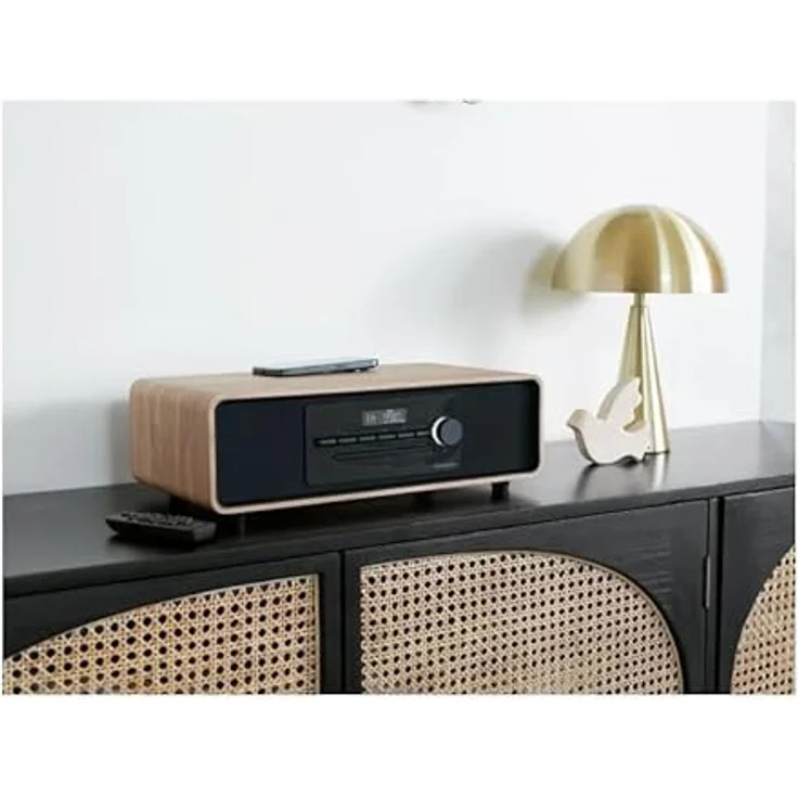 Thomson MIC300IBT Bluetooth Kompaktanlage, 60 W, Induktionsladung, USB, CD-Player, schwarz Holz braun – Bild 2