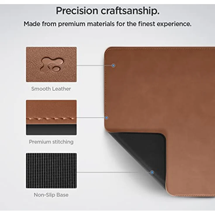 Spigen LD302, Mausmatte, Braun, Veganleder – Bild 5