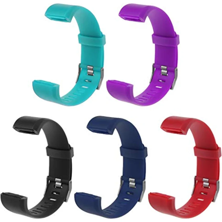WE-HYTRE ID115 Plus Silikon Uhrenarmband, hypoallergen, schweißfest, Einheitsgröße, schwarz – Bild 2