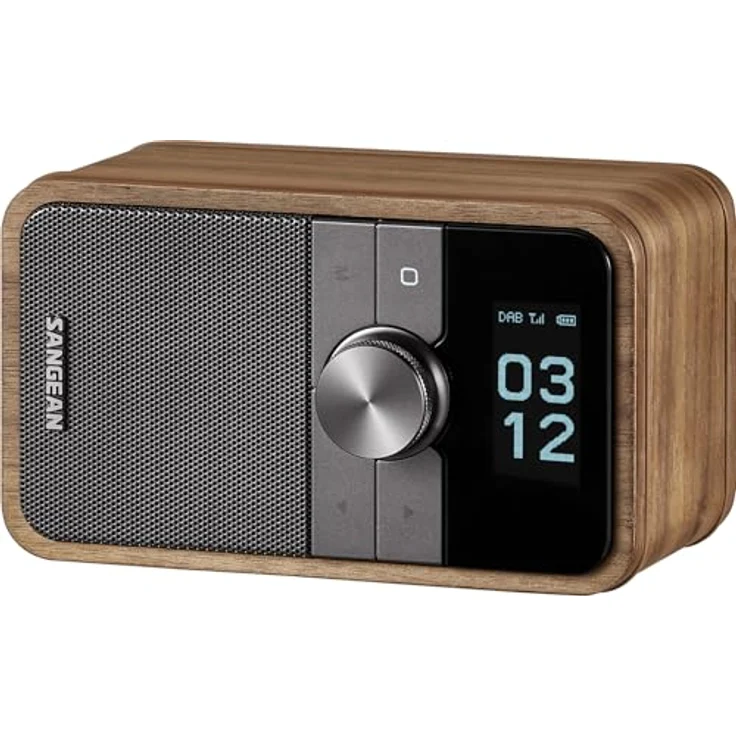 SANGEAN DDR-8 Tragbares DAB+ Radio mit Bluetooth 5.2, rotierendem OLED-Display und Echtholzfurnier-Gehäuse in Vintage Walnuss, integrierter Akku, 20 Senderplätze – Bild 2